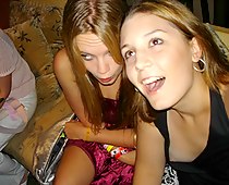 Naughty down blouse teens